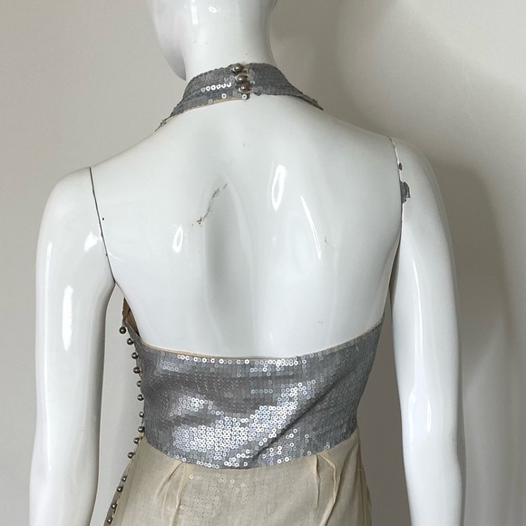 Sheri  Bodell Sequin Chiffon Halter Dress Small SZ 6 - Picture 10 of 16